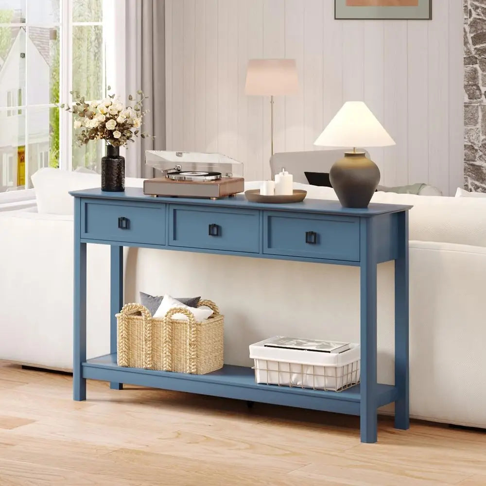 53.1 Inch Console Table with 3 Drawers, Narrow Entryway Sofa Table
