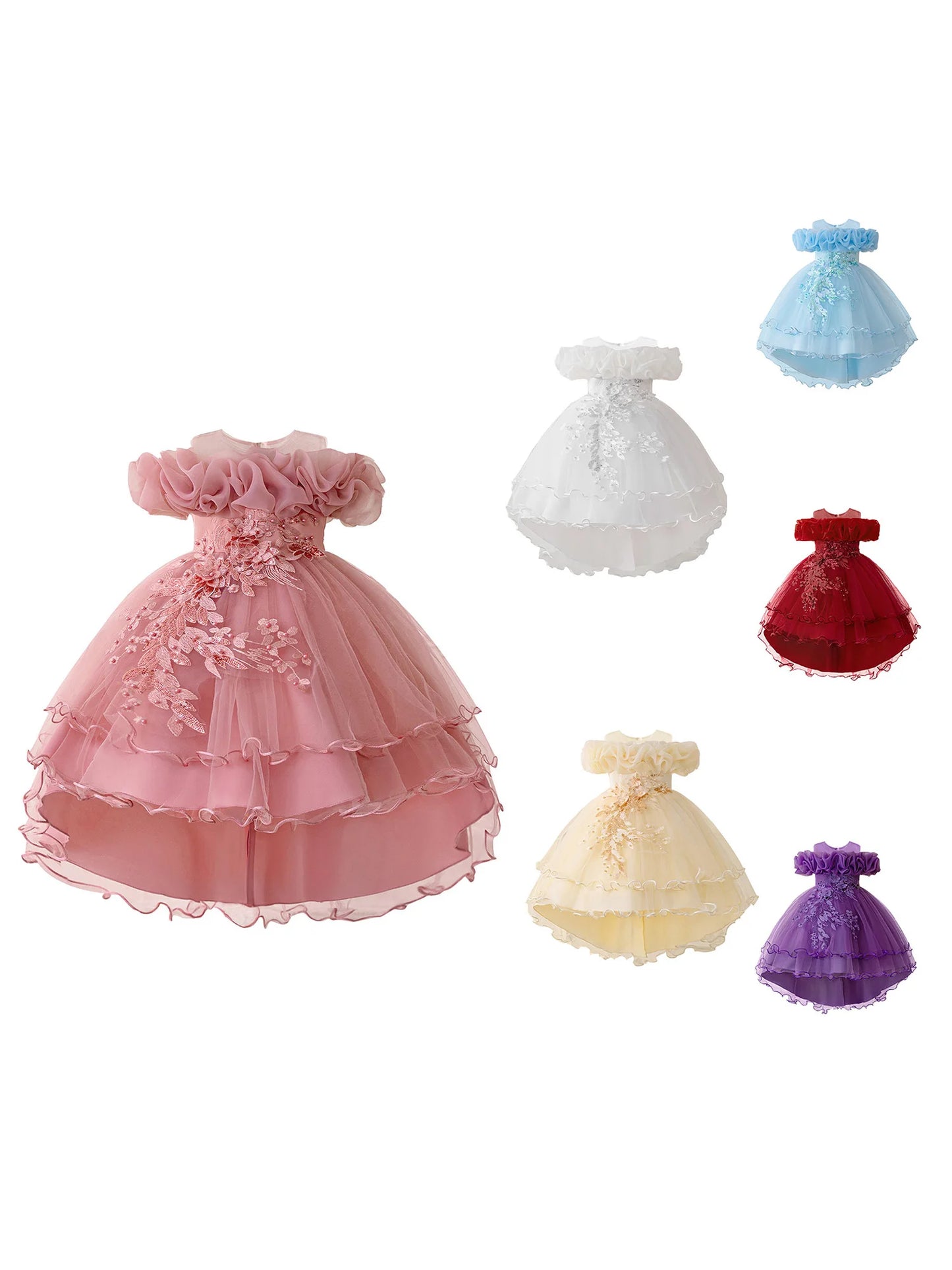 Stylish Toddler Girls Floral Print Sleeveless Ruffle Tulle Dress Perfect for Everyday Wear and Special Occasions
