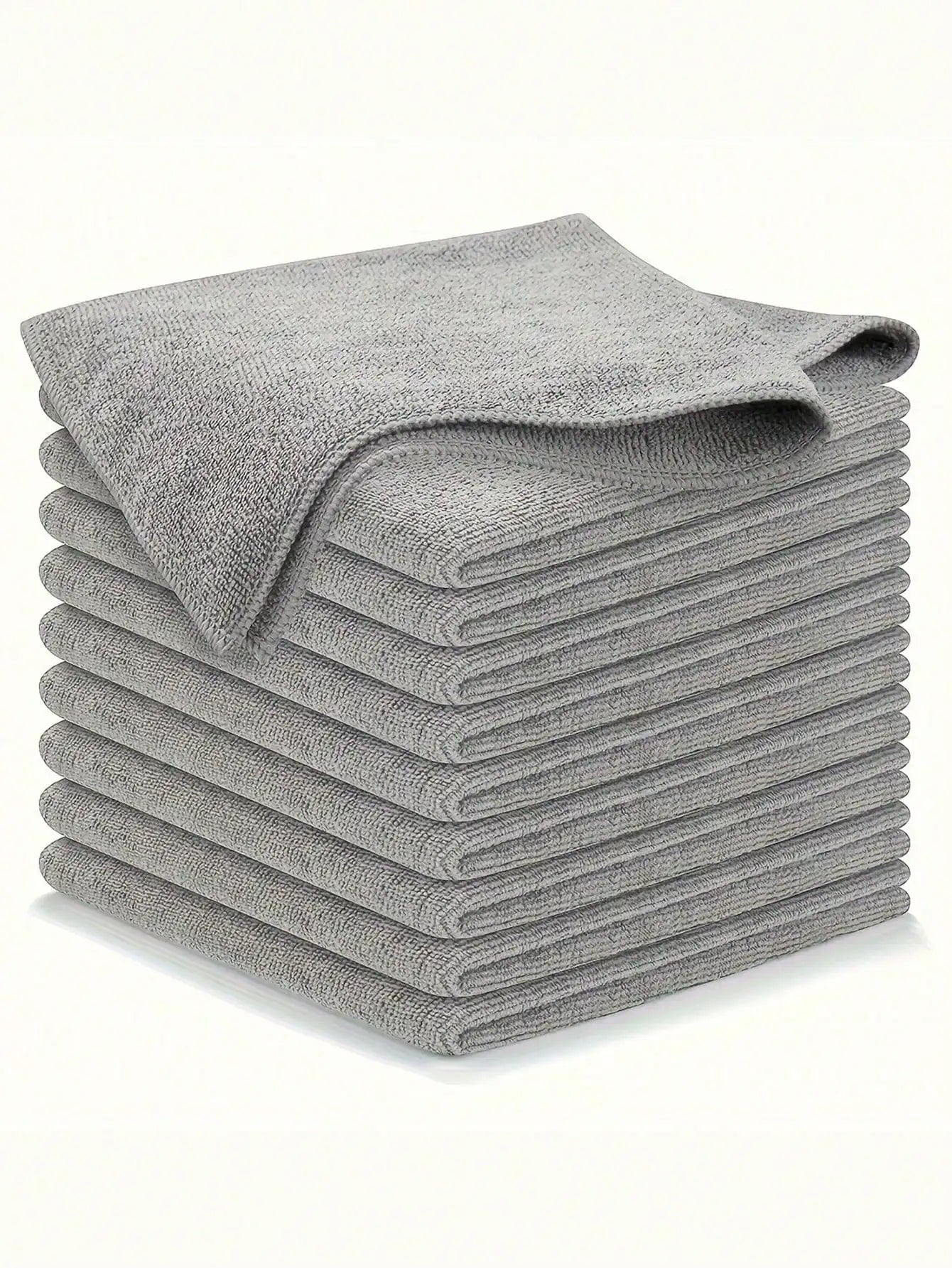 5/10pcs Microfiber Light Gray Kitchen Towel Set, Highly Absorbent, Soft & Easy To Clean, Suitable For Cleaning Glass, Cooking Surfaces, Pots & Pans, Faucets, Appliances, Cars, Kitchen, Bathroom, Home