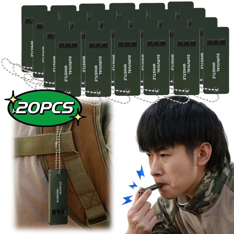 1-20PCS Survival Whistle High Decibel Emergency Whistle for Outdoor Camping&Hiking 3-Frequency Design Loud Safety Alarm Aid Tool
