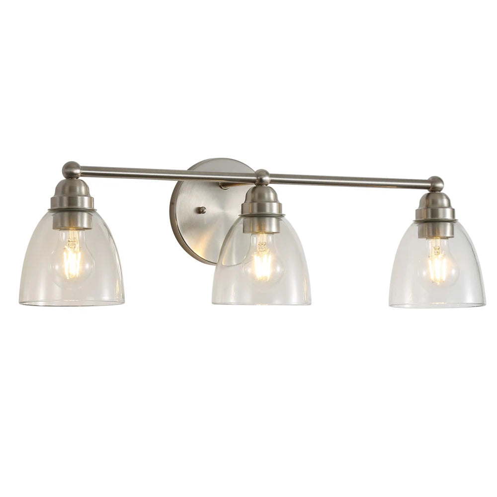Modern Bathroom Vanity Light Clear Glass Shade Wall Sconces Over Mirror Living Room Bedroom Hallway (Bulb Not Included)