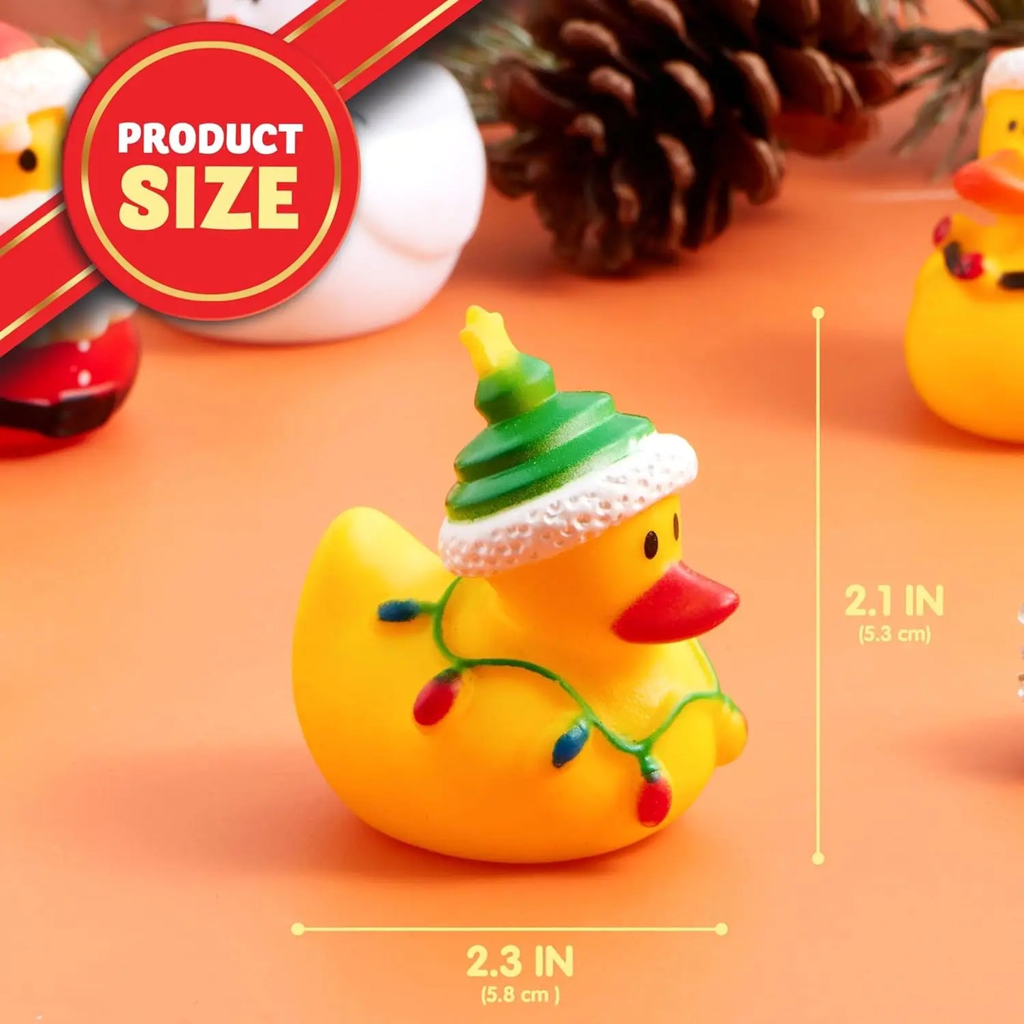 JOYFY 24 PCS Christmas Ducks for Stocking Stuffers Xmas Rubber Duck Bath Toys for Kids Gift Party Favor Novelty Duckies