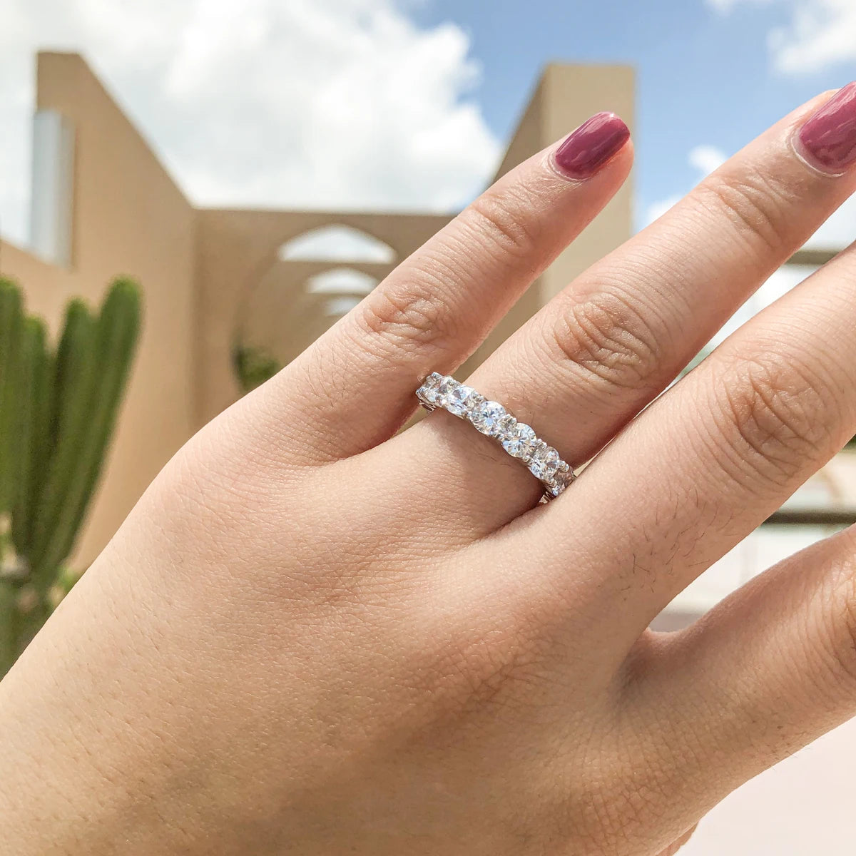 4.0mm  Moissanite Diamond Ring 925 Sterling Silver Classic Wedding Ring Single Head Ring Women's Wedding Jewelry Gift