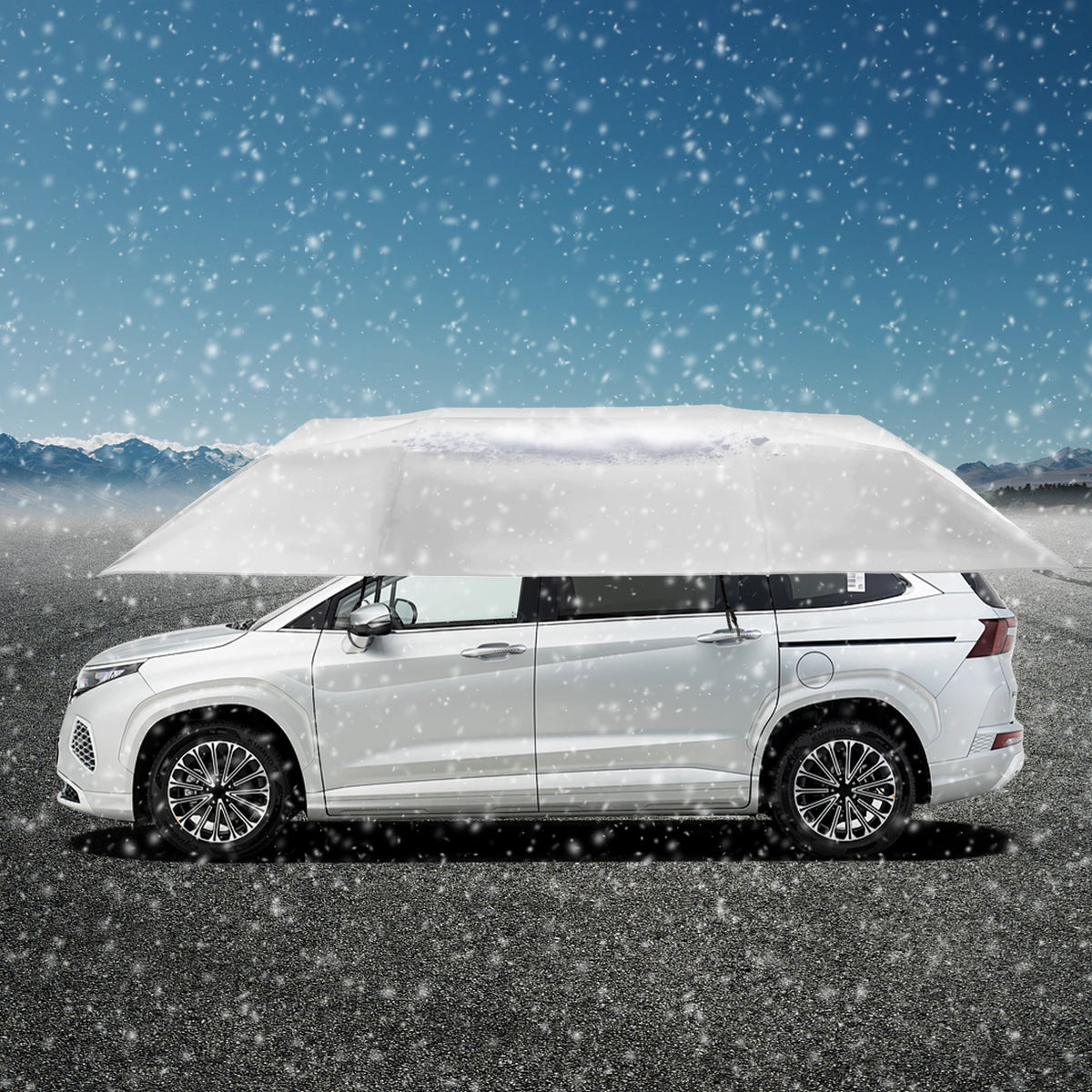 Semi-Automatic Car Tent 4.2×2.2/4.6×2.3m- Hydraulic Sun Shelter Waterproof Windproof UV Protection with Anti-Theft Ropes for SUV