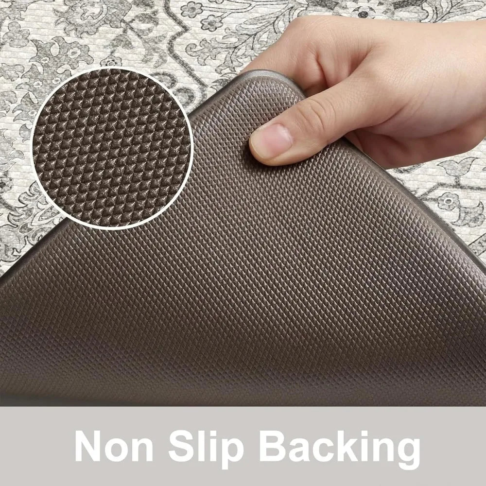 Cushioned Anti Fatigue Kitchen Mats Set of 2 Non Slip Padded Rugs for Floor Sink Laundry Office Desk