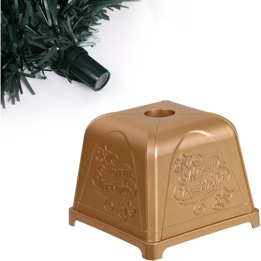 Prelit Mini Christmas Tree Tabletop Artificial Fiber Optic Christmas Trees with Gold Base 24 Inch Ideal for Holiday Decorations