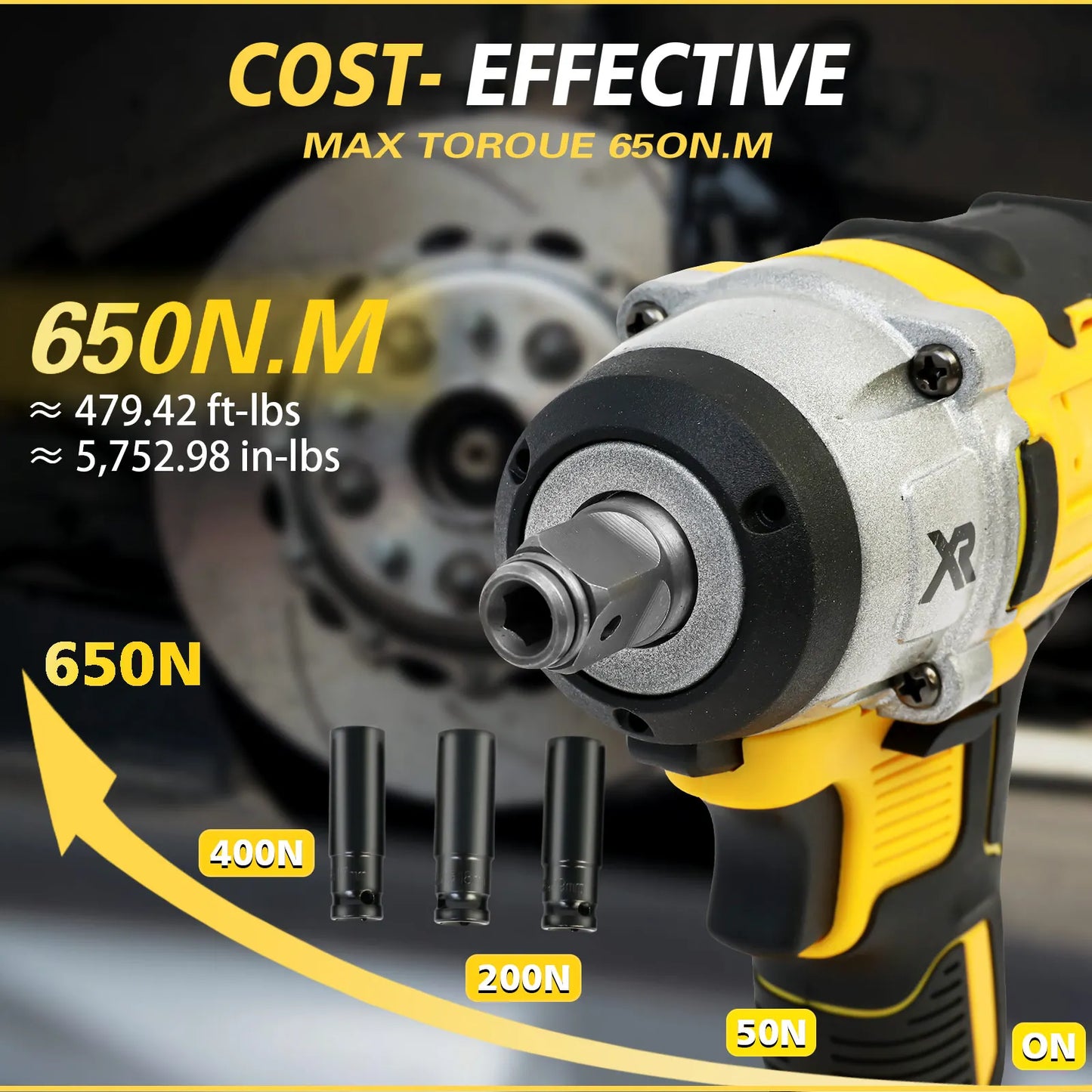 Cordless Impact Wrench 1/2" 20V Screwdriver Drill Tools Brushless Motor Torque 280 ft-lbs (380N.m) with 3.0Ah Battery Charger