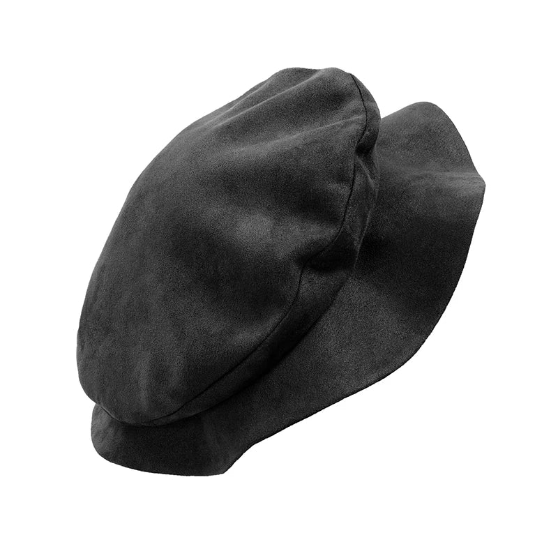 DAZCOS Medieval Tudor Flat Cap Faux Suede Beret Hat Renaissance Festival Costume Accessories French Beret Hats for Men Women