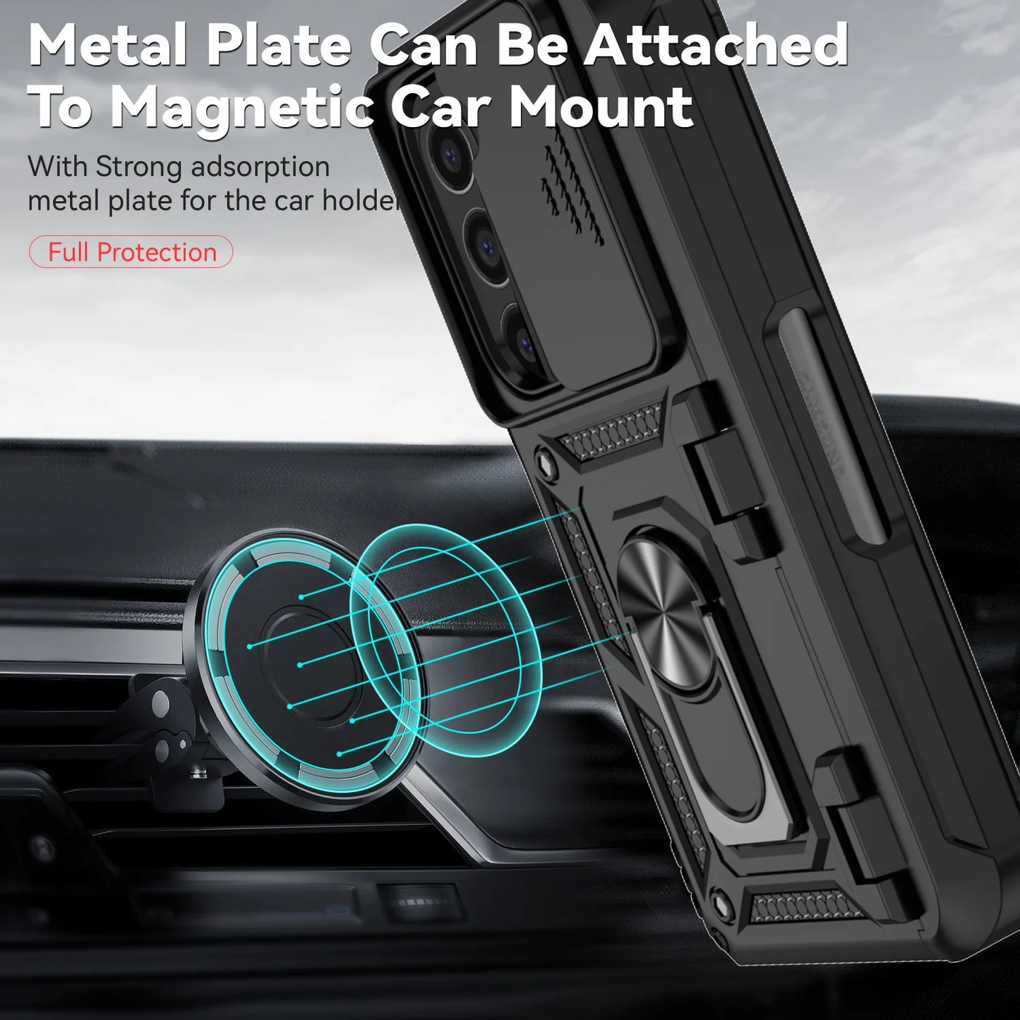 For Samsung Galaxy Z Fold 6 5 4 Phone Cases with Slide Lens Protective Cover Shockproof Camera Protector Case for Z Fold 6 5 4