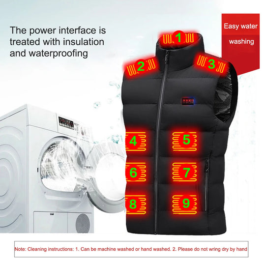 Unisex Electric Heating Gilet Lightweight Electric Thermal Body Warmer 23 Heating Zone USB Charging for Cycling Fishing