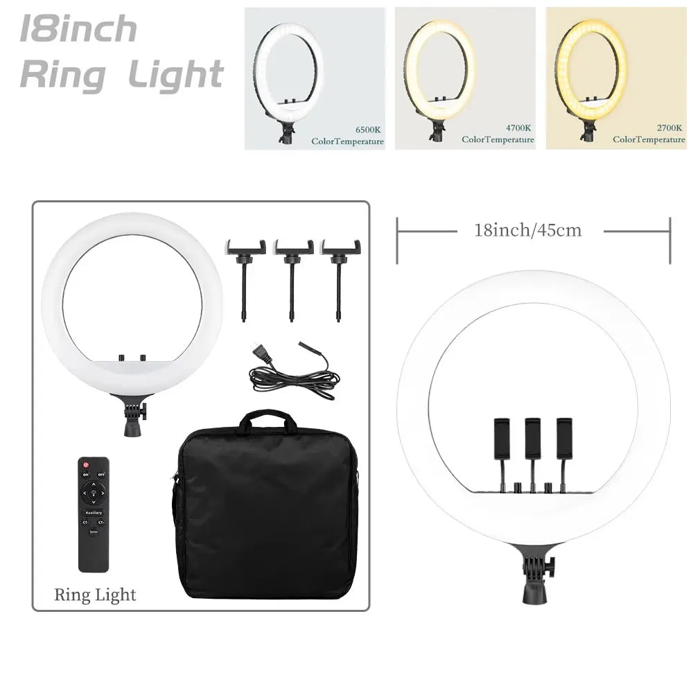 SH 10inch Ring Lamp Photography LED Ring Light Selfie Ring Lighting with Tripod Stand for Smartphone Youtube Makeup Video Studio