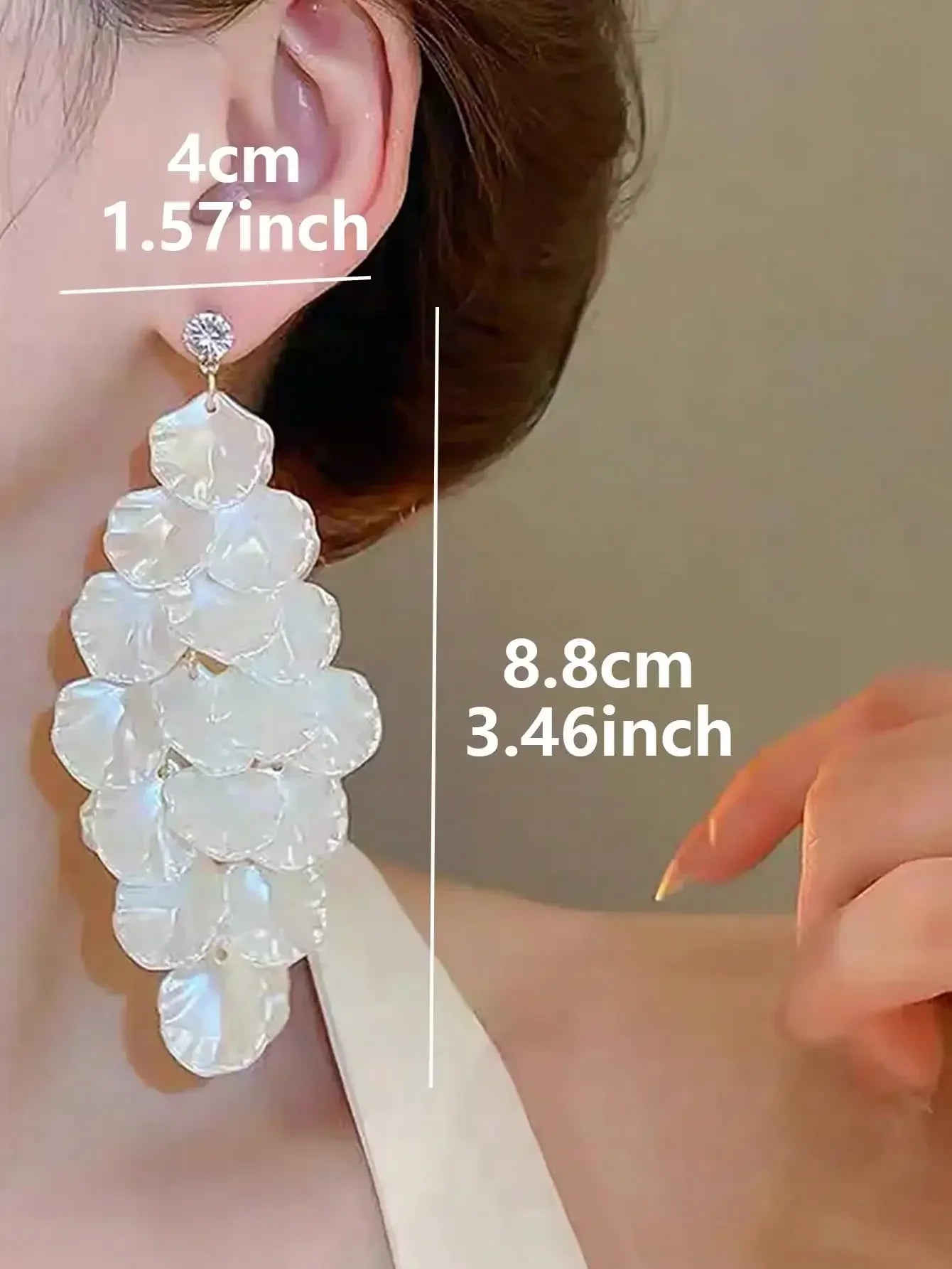 1pair Sweet High-Grade Delicate Petal & Flower Design Fashionable Daily Earrings For Elegant Women Valentines,Mom,Mother