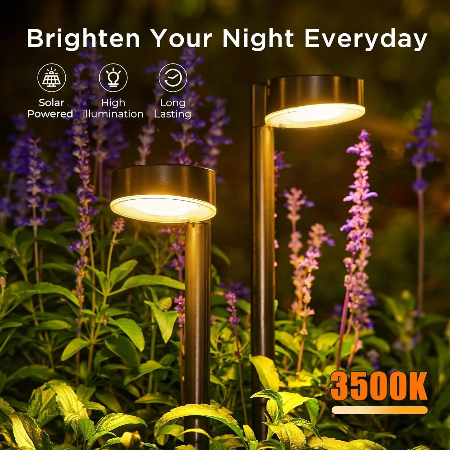 2/4/8 Pack Solar Pathway Lights Outdoor, Bright 12 LED Solar Lights Outdoor for Yard, for Outside Walkway Patio Path Driveway