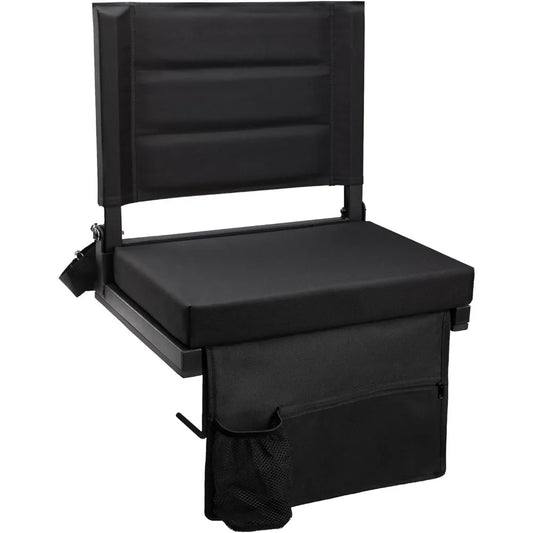 Stadium Seats for Bleachers with Back Support, Portable Bleacher Seats with Thick Padded Cushion and Shoulder Strap