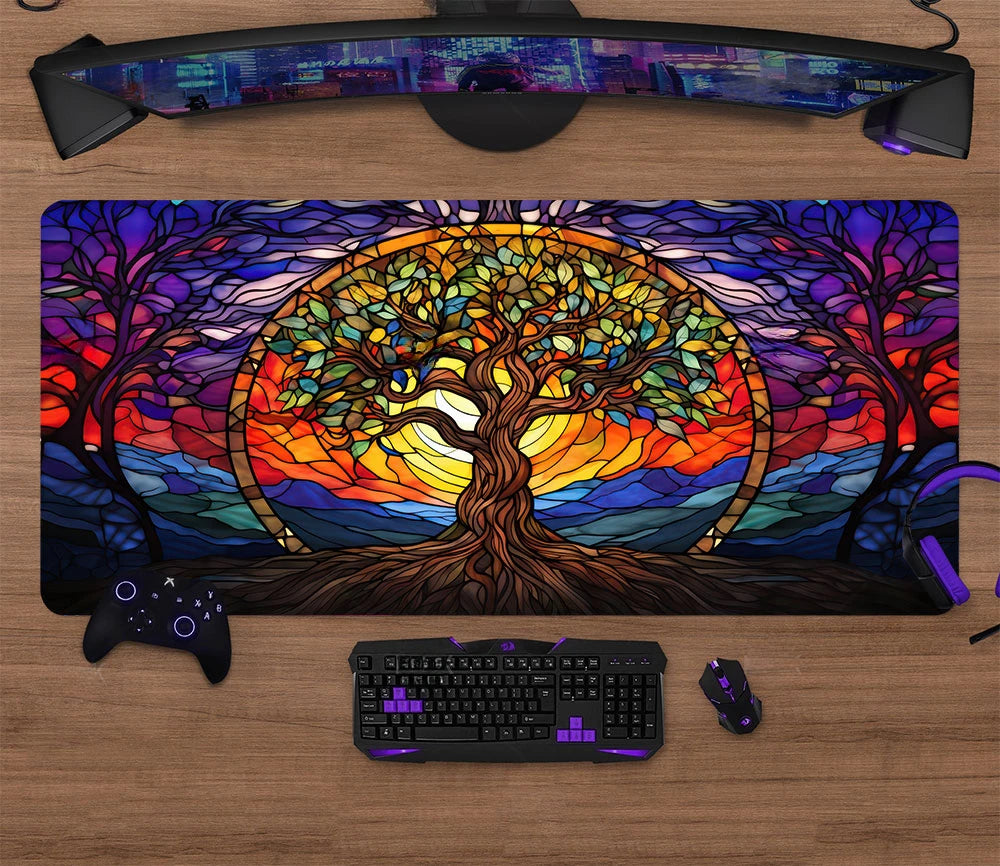 Gothic Wonders Desk Mat, 800X300 Cat City Mouse Pad, Big Gaming mouse pad xl, Cute Track Pad, Aesthetic Desk Pad, XL Deskmat