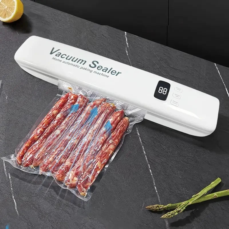 10 (Home with Compact Use) Bags Automatic Preservation Kitchen Sealer Vacuum Dry/Wet Machine System Items, for Food