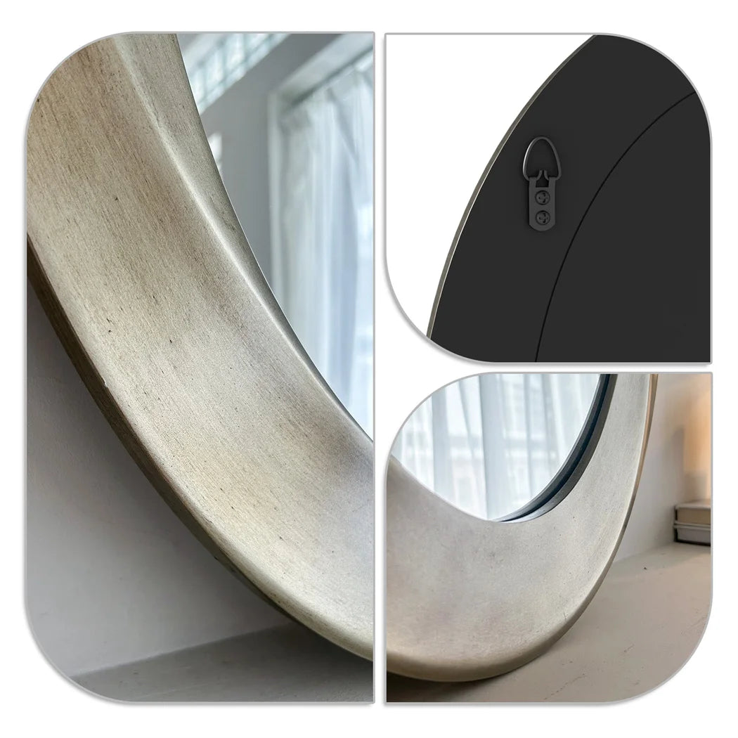 60 By 80 Cm Antique Baroque Gold Oval Wall Mirror With Beveled Frame