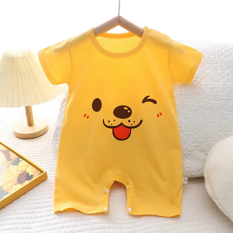 Baby Clothes Newborn Short Rompers Boys Girls Summer Jumpsuit Thin Air Conditioning Loungewear Outfit Bodysuit & One Piece