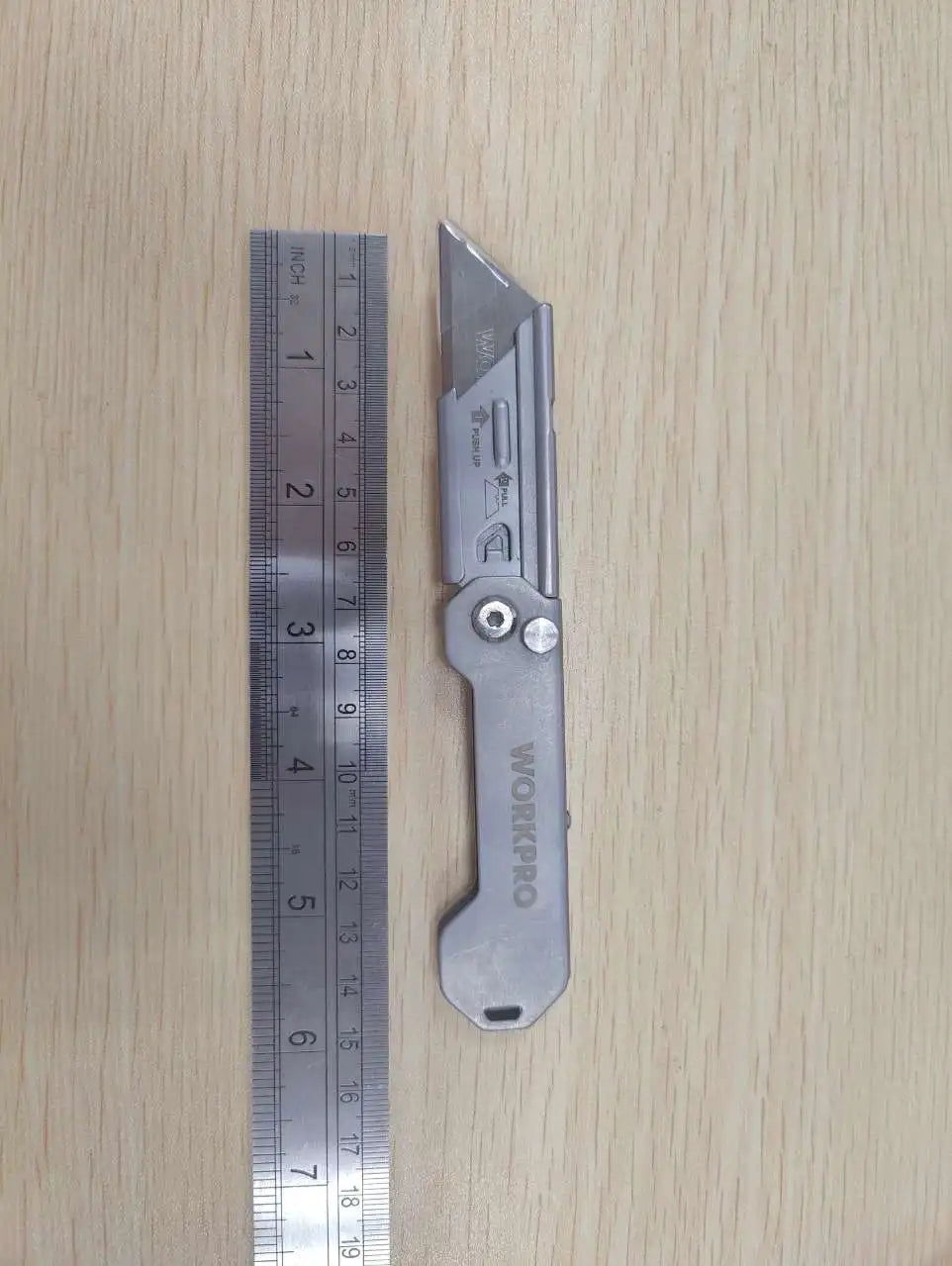 WORKPRO 3pcs Folding Utility Knife Stainless Steel Quick Realse Pocket Knife with Belt Clip Sharp Blade General-Purpose Cutting