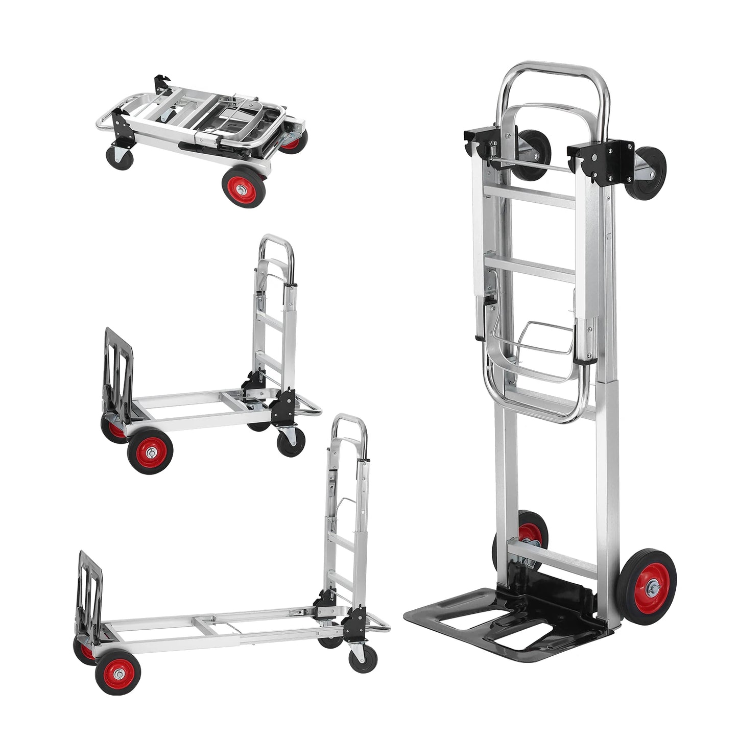 SucceBuy 400lbs Folding Hand Truck Lightweight Dolly with Wheels Foldable Luggage Utility Cart for Transport Moving in Warehouse