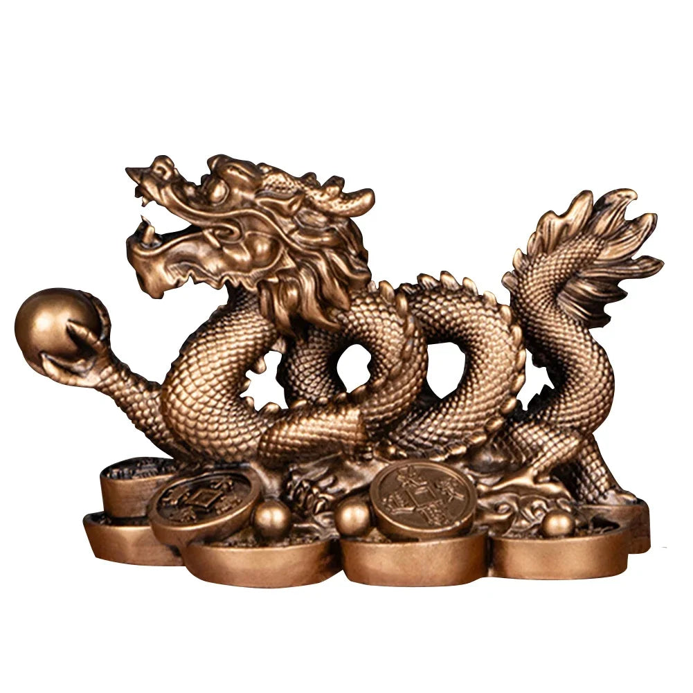 2024 Feng Shui Dragon Statue for Wealth and Good Luck Exceptional Dragon Statuette for Home and Office Decoration