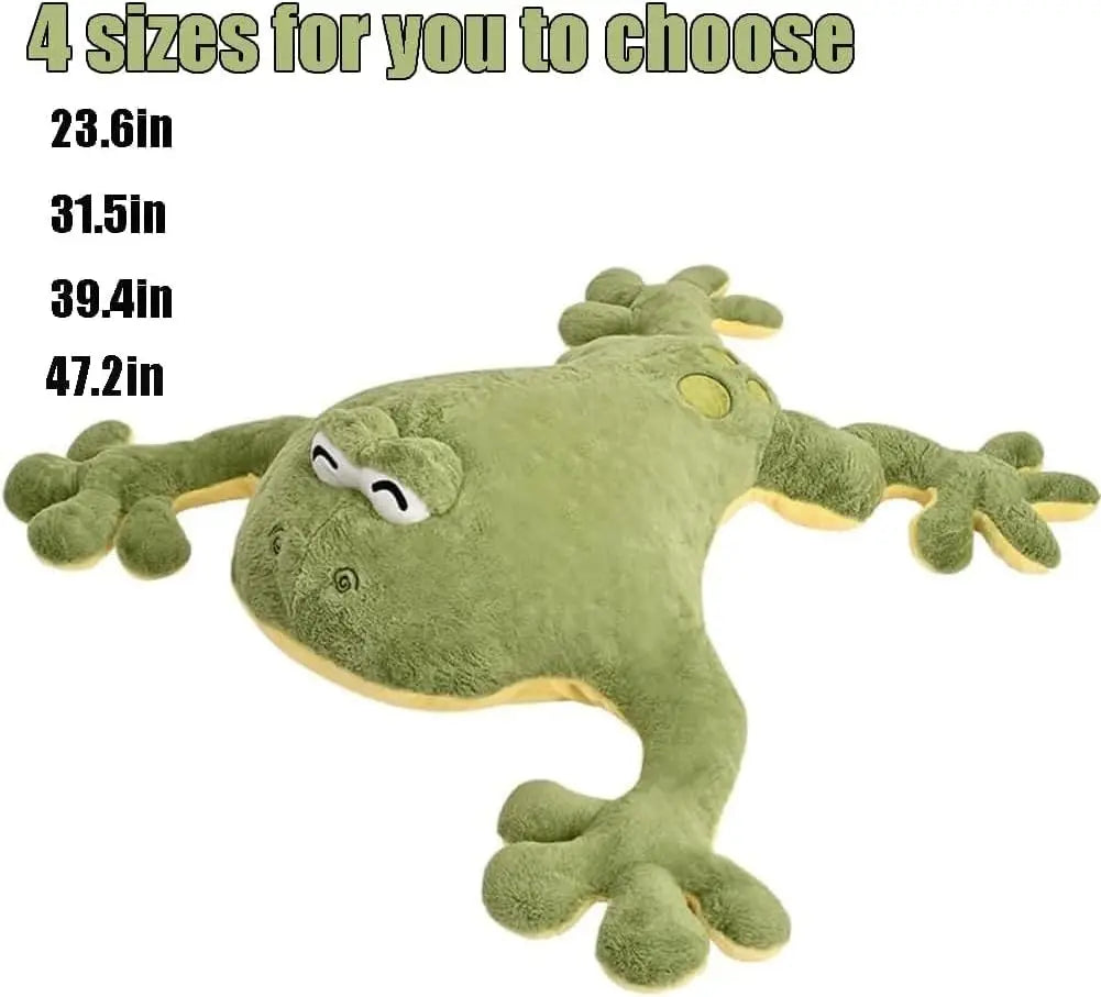 Large Green Frog Plush Toy, 31.5in Hugging Pillow for Kids