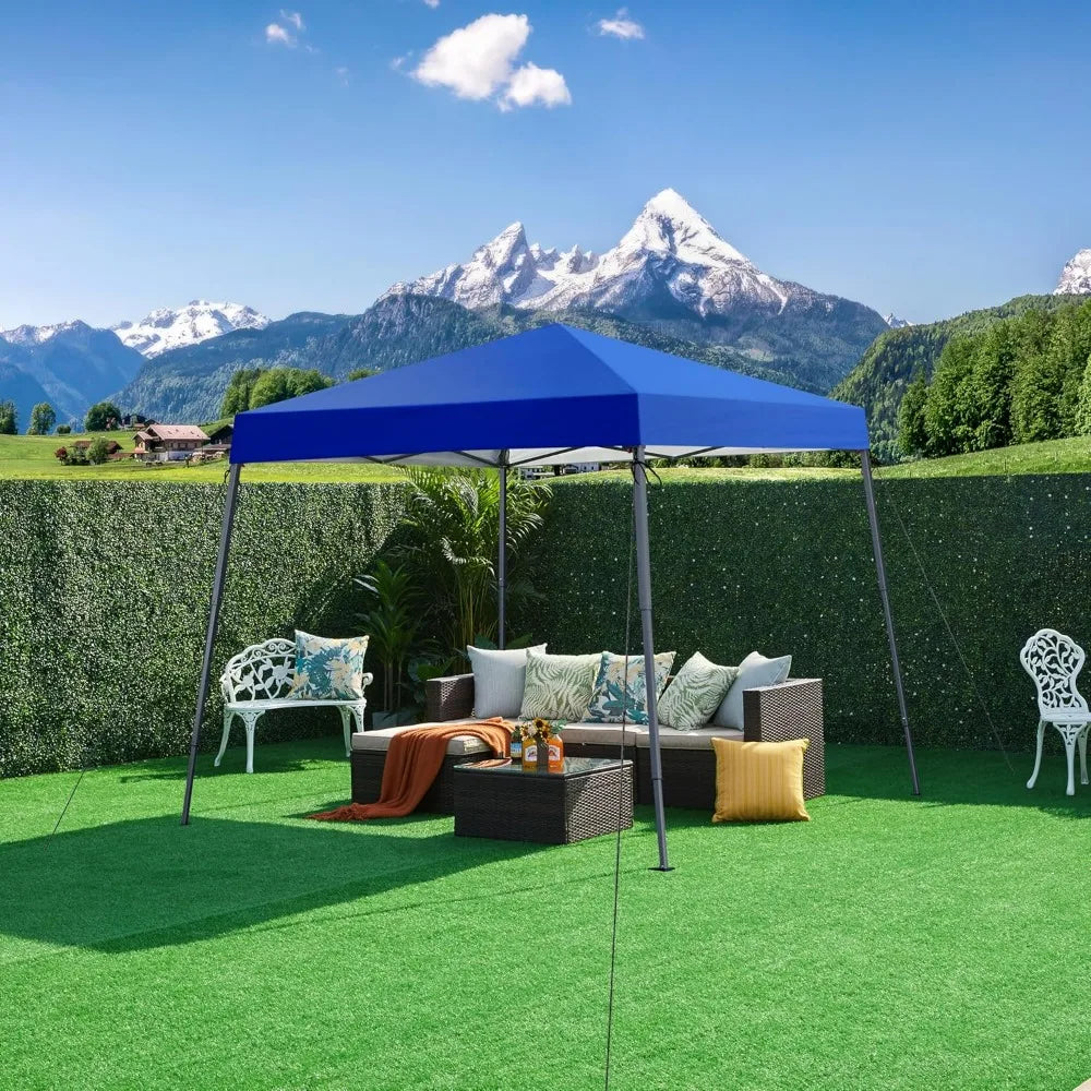 Pop Up Canopy, 10x10 Slant Leg Easy Outdoor Canopy Tent, Folding Portable Instant Shelter Tent with Backpack