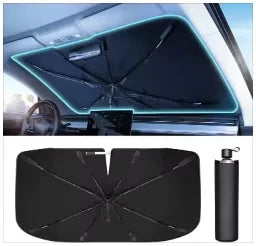 Car Umbrella Sunshade Windshield Front Cover Window Foldable Sun Shade Block Heat Portable Bent Parasol Auto Curved Model Shades