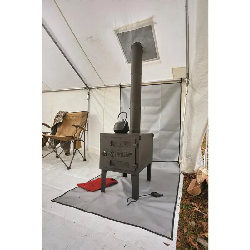 Large Outdoor Wood Burning Stove Portable With Chimney Pipe For Cooking, Camping, Tent, Hiking, Fishing, Backpacking