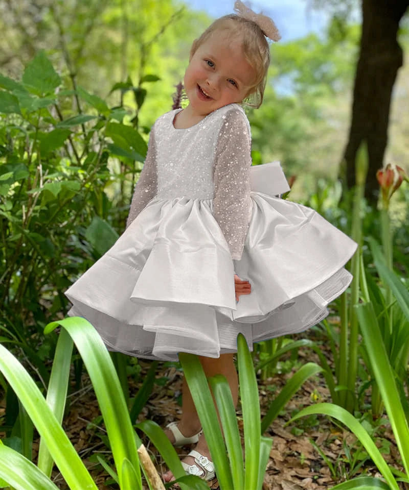 Short Little Girls Pageant Dresses for Wedding Kids First Communion Puffy Ball Gown