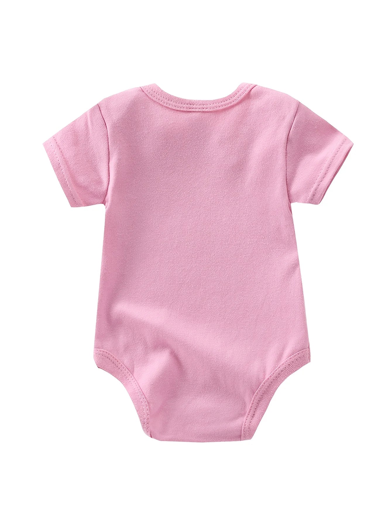 5pcs Set Baby Girl Short Sleeve Spring Summer Triangle 1pc Jumpsuit, Cotton Floral Print Romper, Infant Girl Cute Style Crawling Clothes, Newborn Clothing, Baby Girl Clothing, Infant Apparel, Perfect for Outdoor