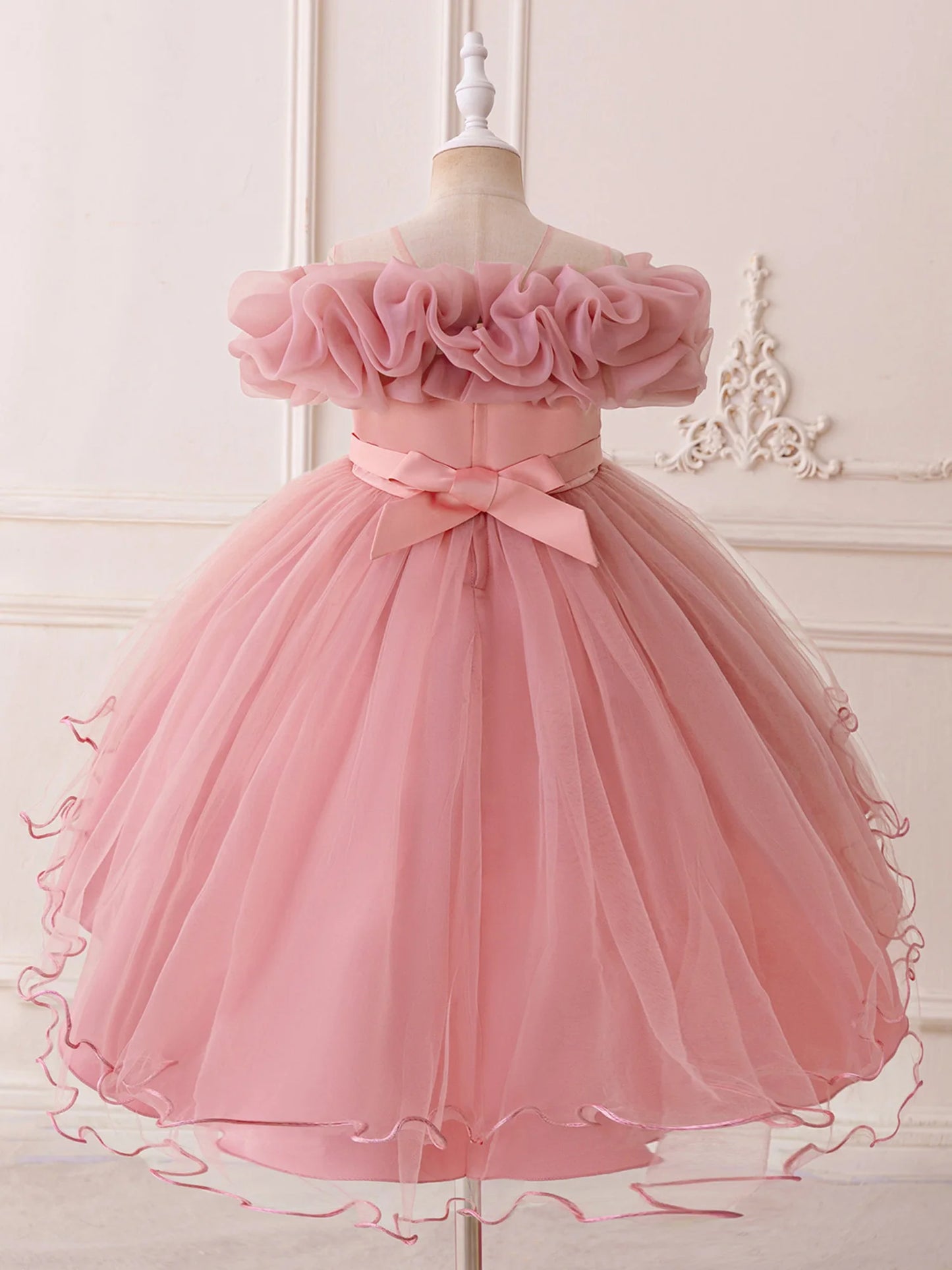 Stylish Toddler Girls Floral Print Sleeveless Ruffle Tulle Dress Perfect for Everyday Wear and Special Occasions