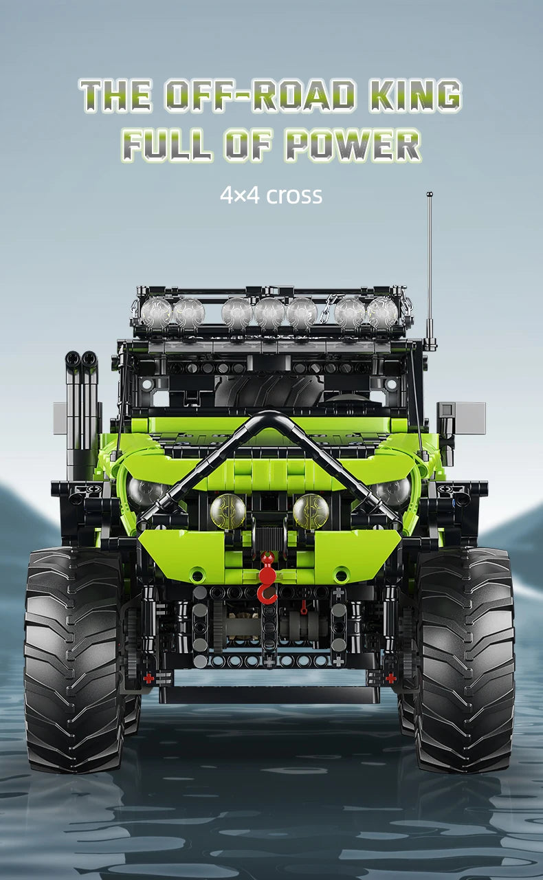 KAVOWORLD 3 Colors DIY Outdoor Off-Road Racing Truck Blacks Kits 1:8 Building Technical Pickup Car Bricks Toys For Family Party