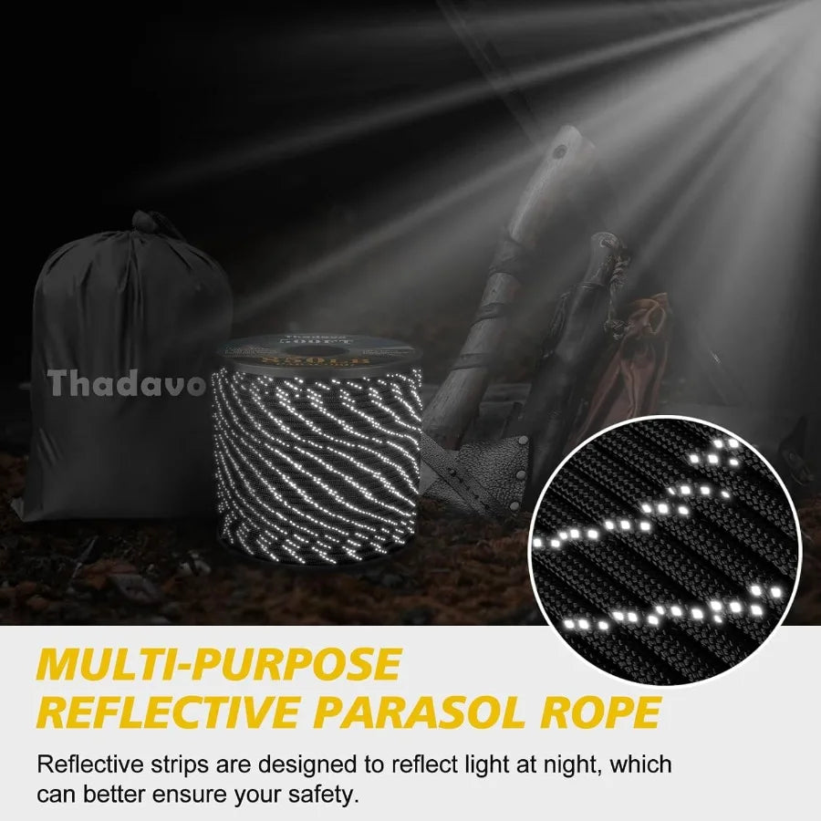 Reflective Paracord Rope 850Ib 50 100 200 500 1000ft 4MM 11 Strand para Cords Lanyard Utility Parachute Cord for Tent Camping H
