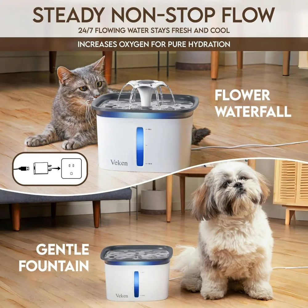 Innovation Award Winner 95oz Pet Fountain Automatic Water Dispenser with Replacement Filters for Cats and Dogs