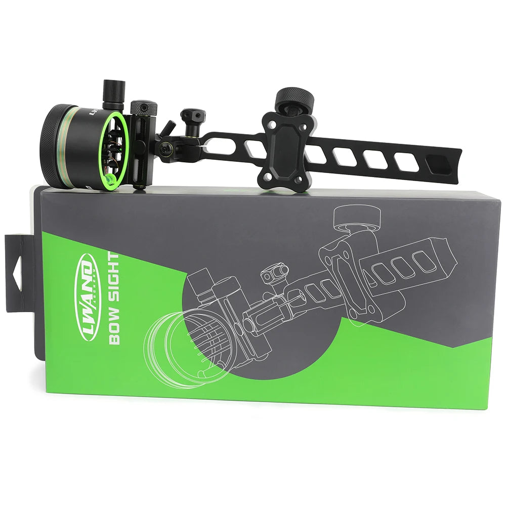 Compound Bow Sight 5Pin 0.019" Fiber Optic Adjustable Alloy Right Hand for Hunting Target Shooting Outdoor Accessories