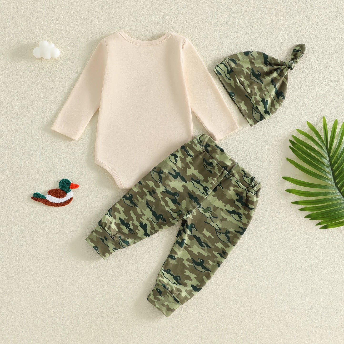 Outfits Long Sleeve Baby-Boys-3 Pcs Camo Print Baby Boys Hat Newborn Clothes Set Hat Set Newborn Lightweight Outfits Long Sleeve