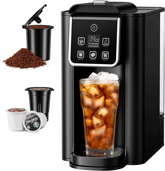 Single Serve Coffee Maker 2.0, Hot and Iced Coffee Machine for K Cup Pods & Ground Coffee, 6 to 14 oz Brew Sizes, 50 oz Removabl