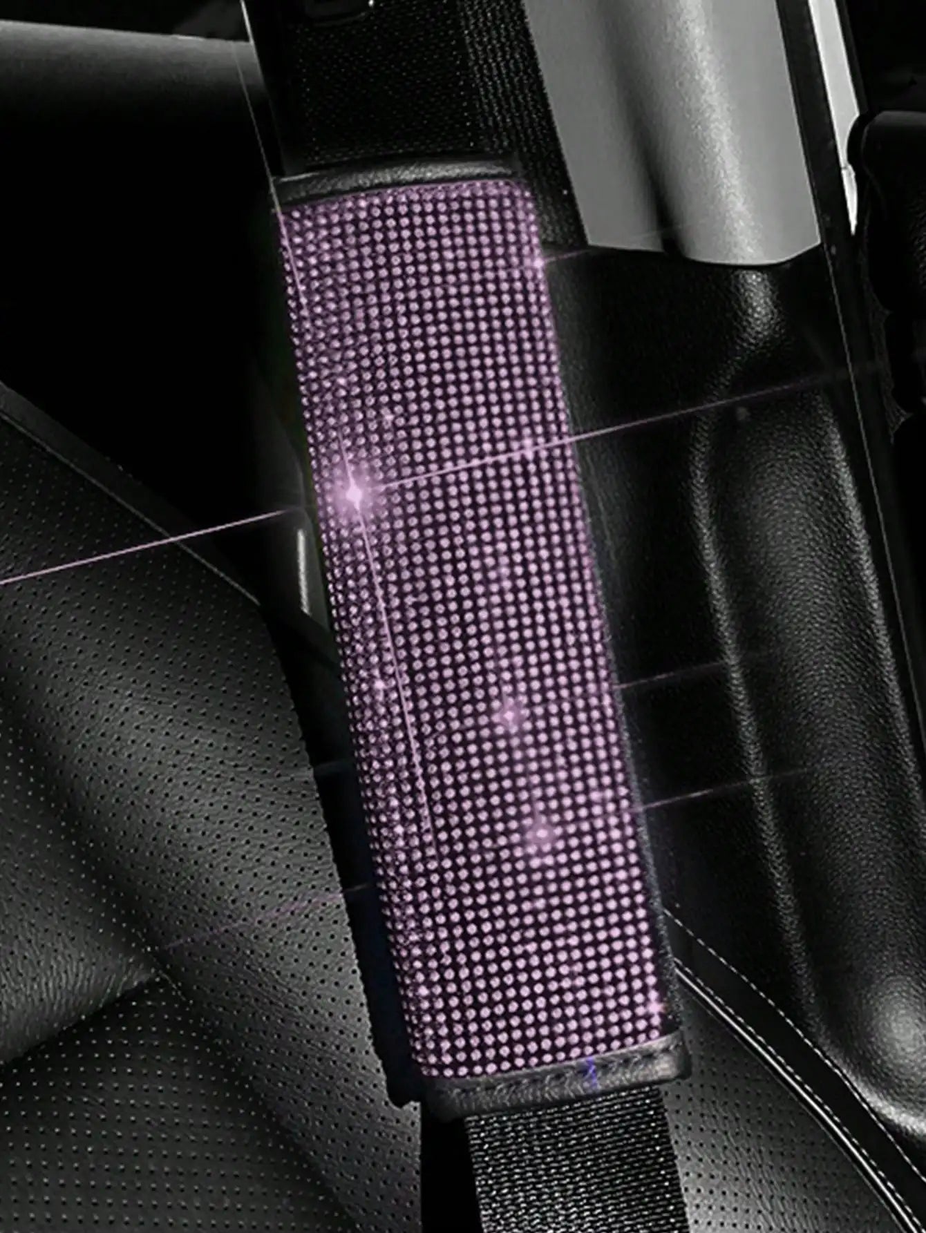 Car Seat Belt Cover Diamond Sparkling Women's Seat Belt Cushion Rhinestone Crystal Car Seat Belt Cover All Season Universal