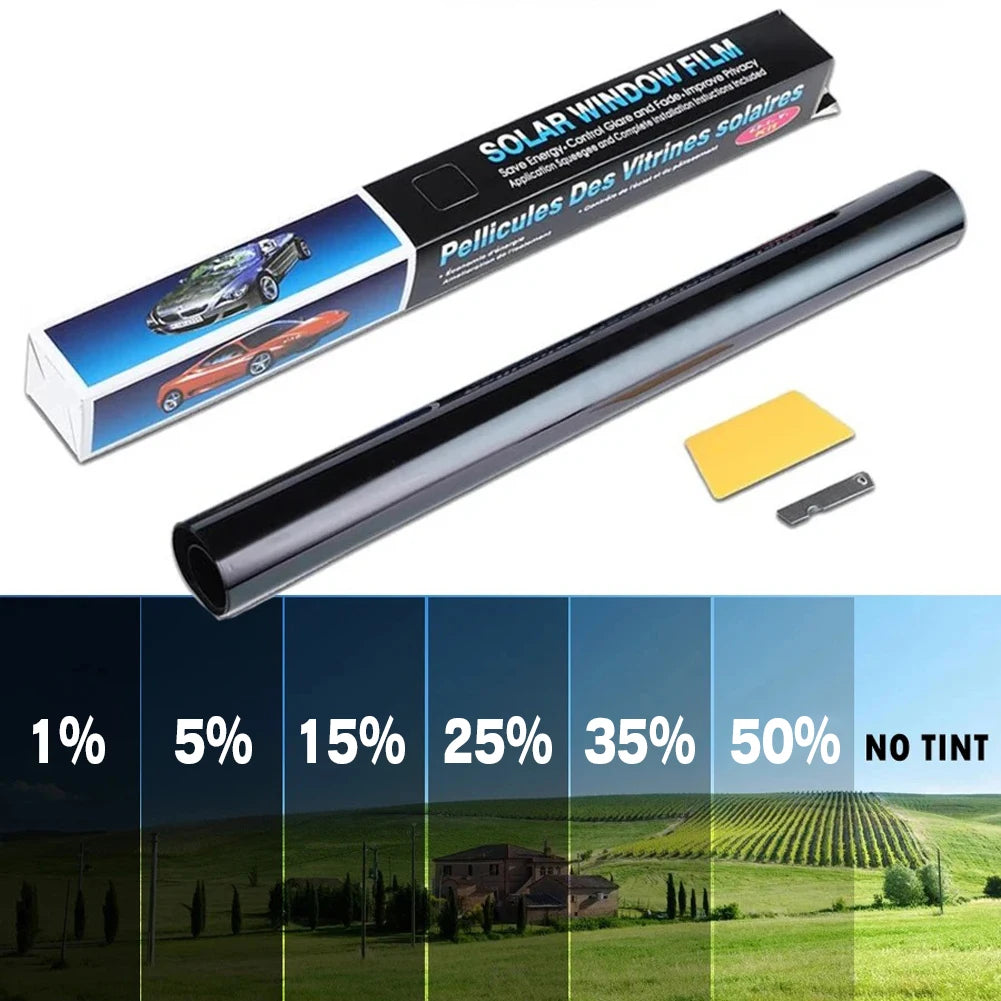 1 Roll Car Window Tint Film 1/5/15/25/35/50 Percent Black Car Window Foils Tinting Film Glass Summer UV Protector Sticker Films