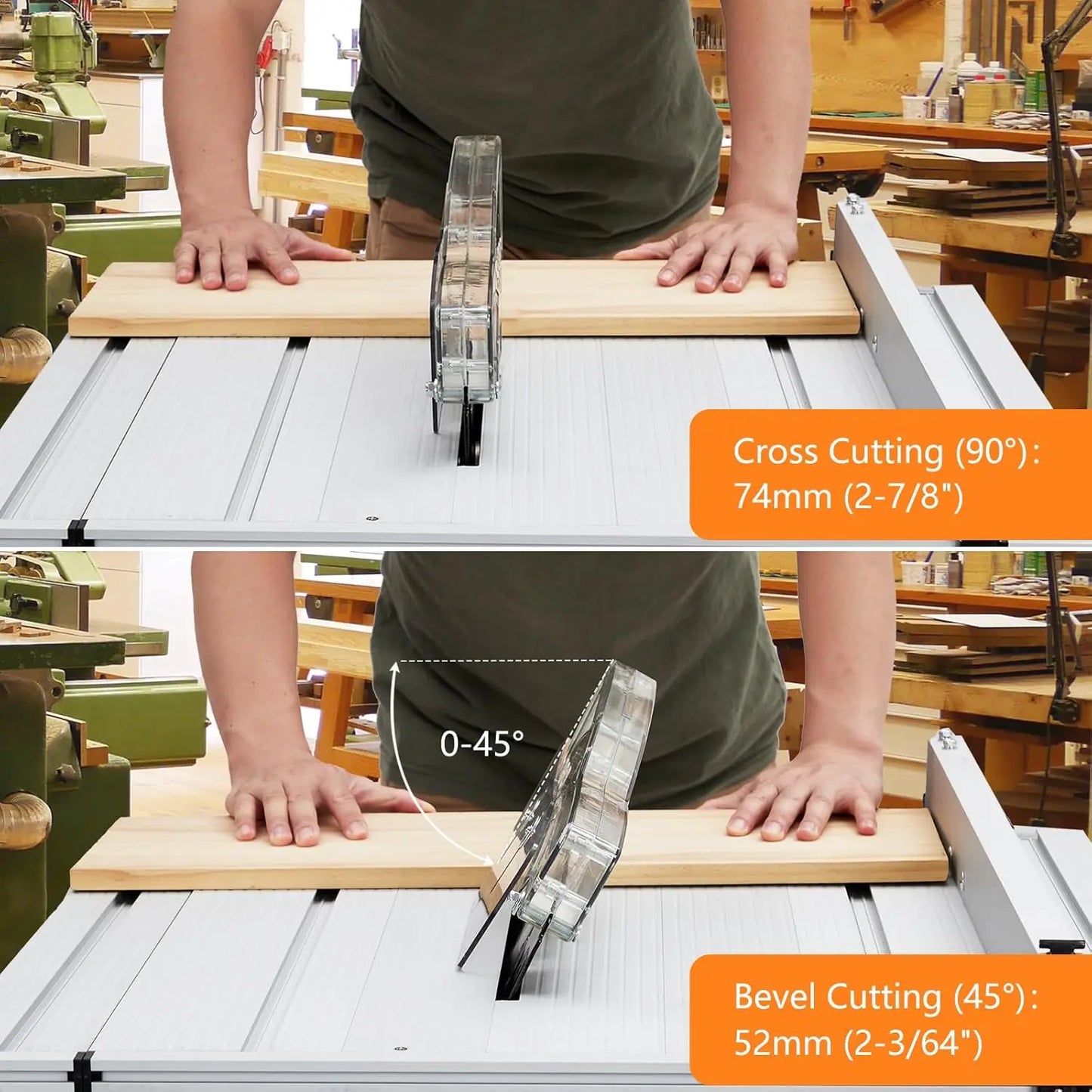 Table Saw,10inch 15A 5000RPM Portable Table Saw with Stand & Safety Switch, Push Stick, 90°Cross Cut & 0-45°Cutting