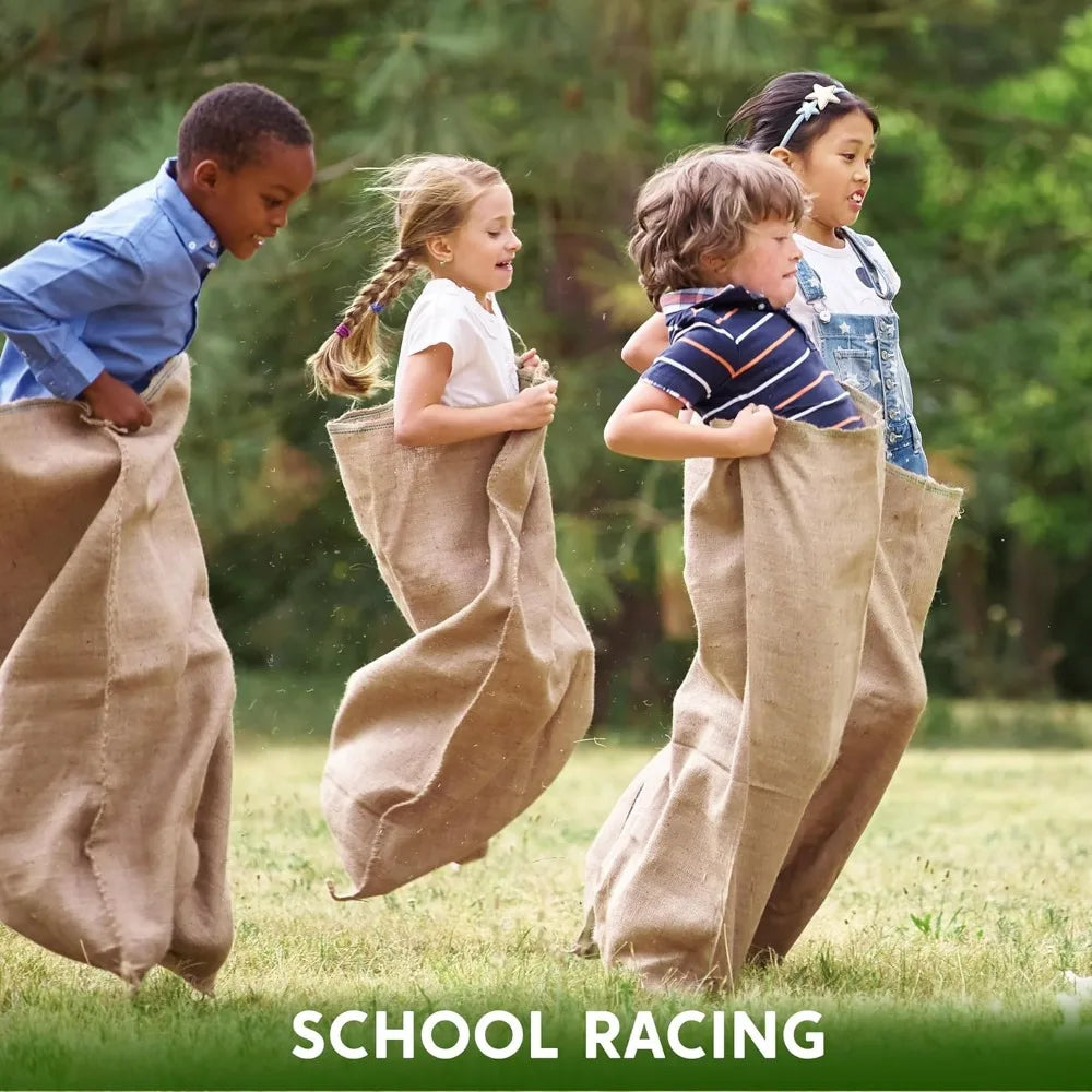 6 Pack Large Burlap Potato Sack Race Bags 39" x 25" Potato Sacks Racing Bags for Kids & Adults Family Reunion