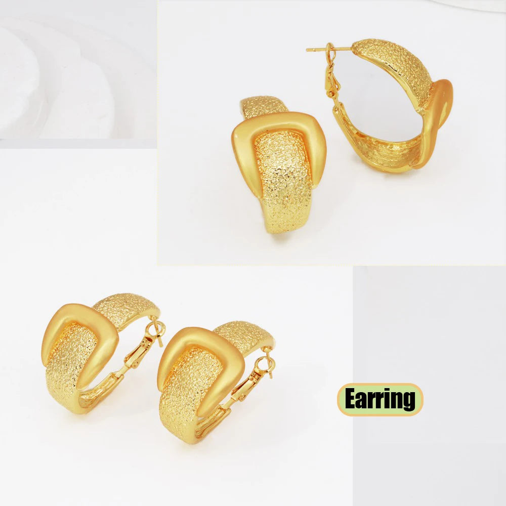 GZJPEI 4 Pcs/set Fashion Women Jewelry Set Hight Quality 18K Gold Plated Bamboo Joint Design Jewelry Lady Birthday Gift