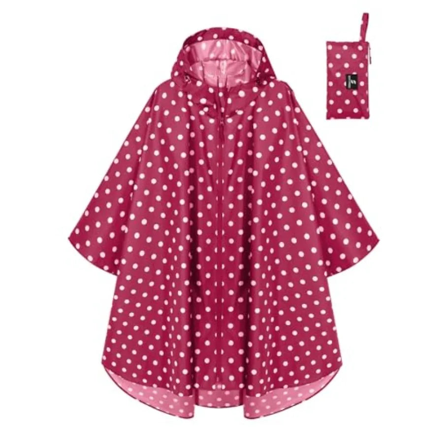 SaphiRose Lightweight Waterproof Rain Poncho for Adults with Hood Portable Rainwear for Outdoor
