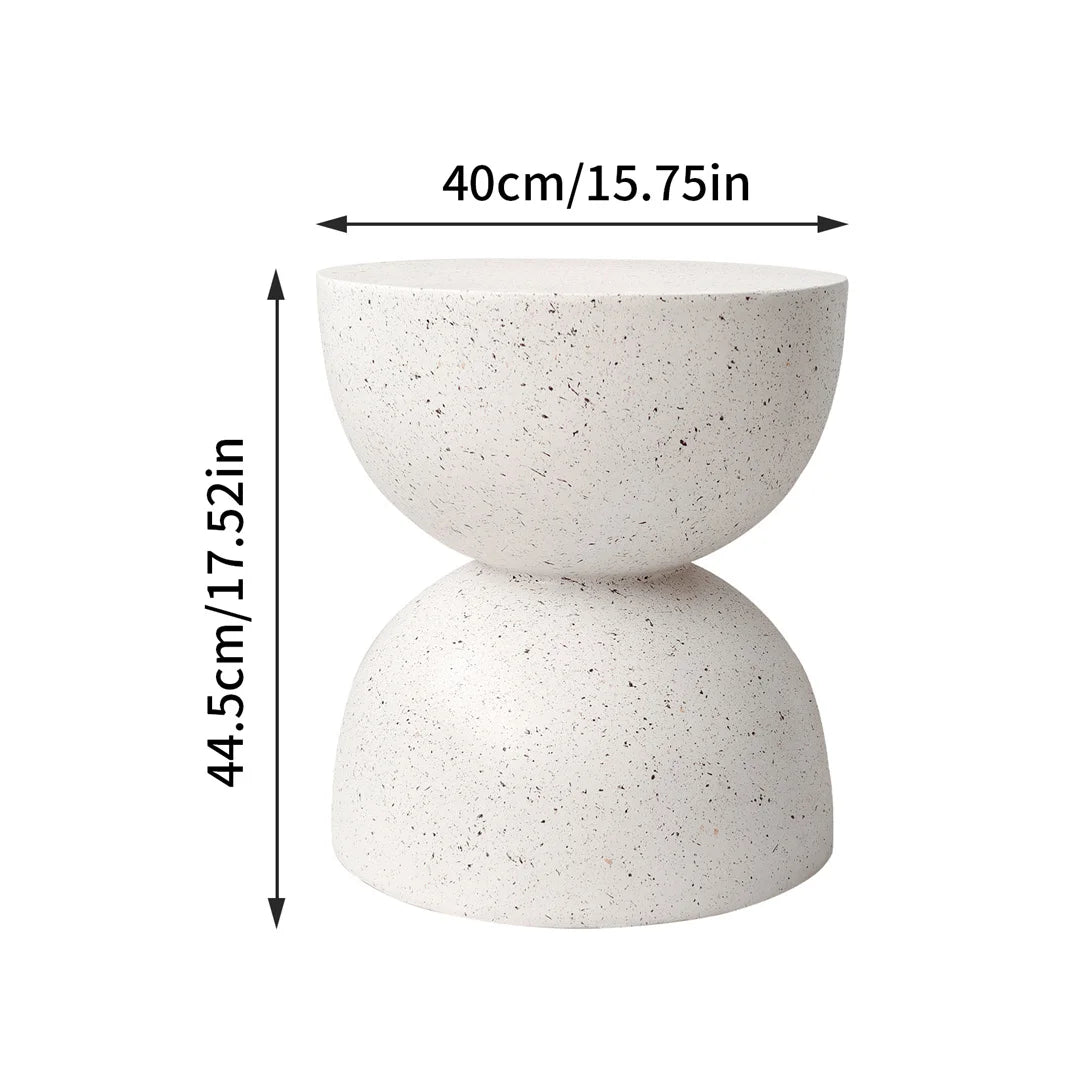Modern Lightweight Concrete Outdoor Side Table for Patio or Living Room