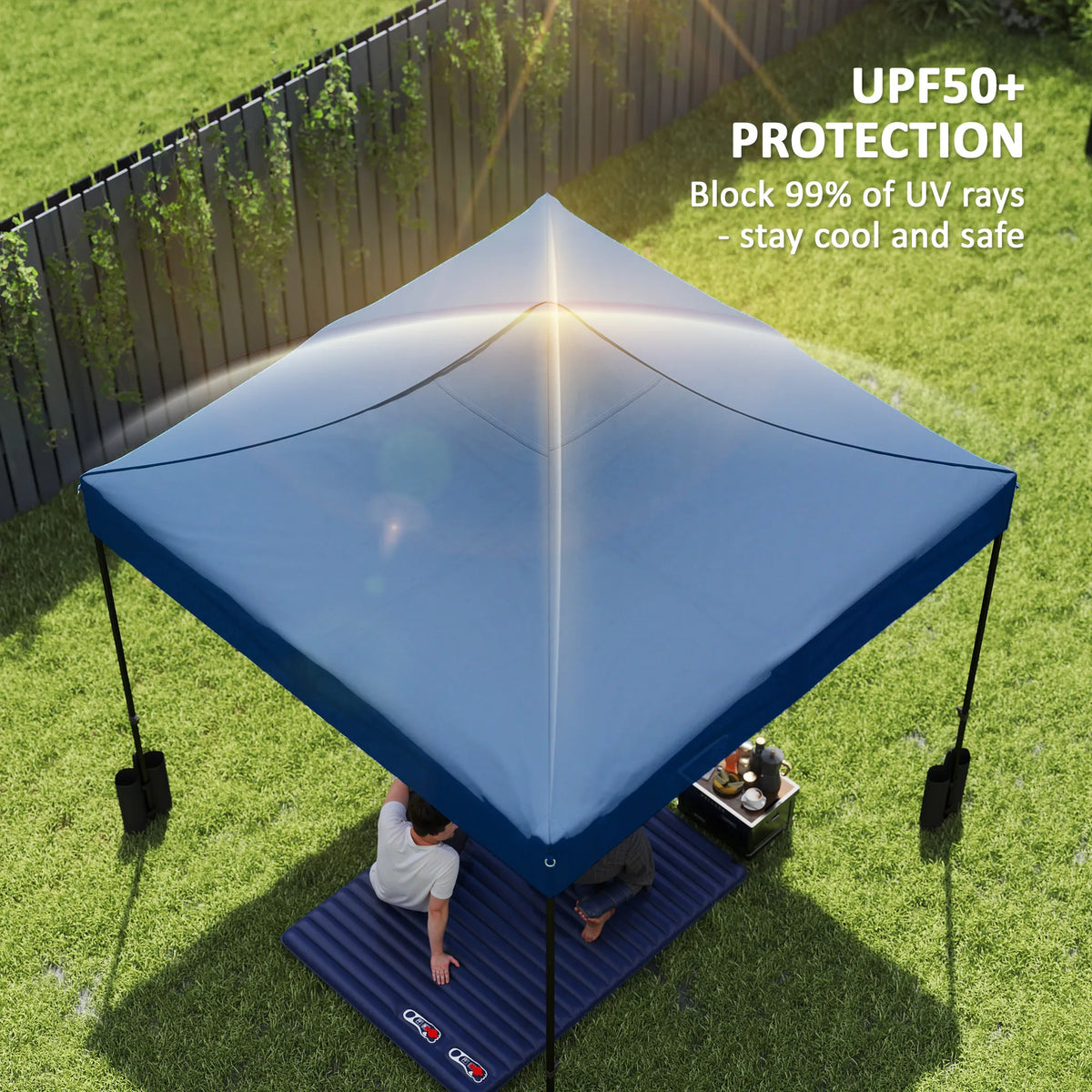 10' x 10' Pop up Canopy Replacement Top with Weight Bags, Blue