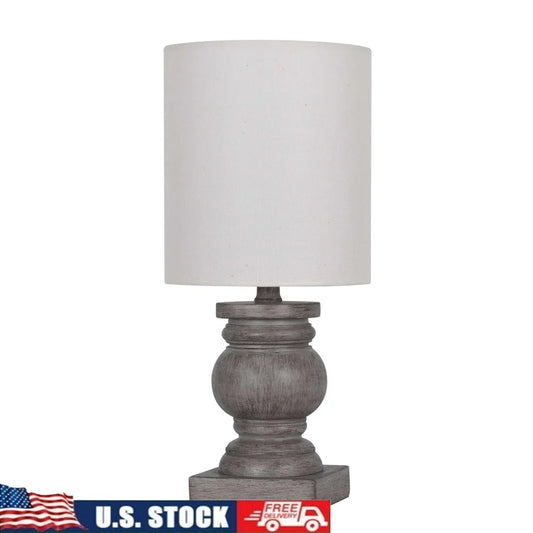 Mini Lamp Weathered Wood Finish Home Office Desk Table Light Easy On Off Switch Ideal Living Room Bedroom Kitchen