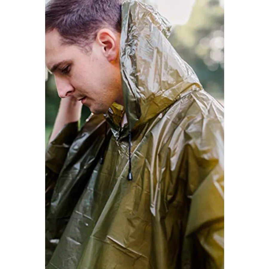 Lightweight Rain Gear Poncho Emergency Survival Cover Shelter Norwegian Military Style