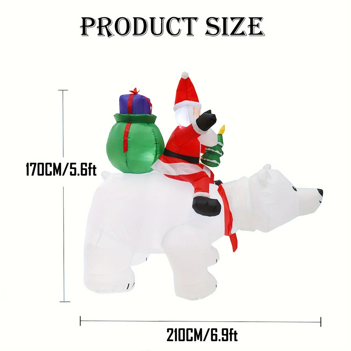 Huge Christmas Inflatables Santa Clause Riding Bear with Shaking Head 6.56ft Outdoor Decorations Inflatable Toy Mold Blow up Garden Yard Yard Decor with LED Lights for Xmas Holiday Christmas Eve Party Indoor White Winter