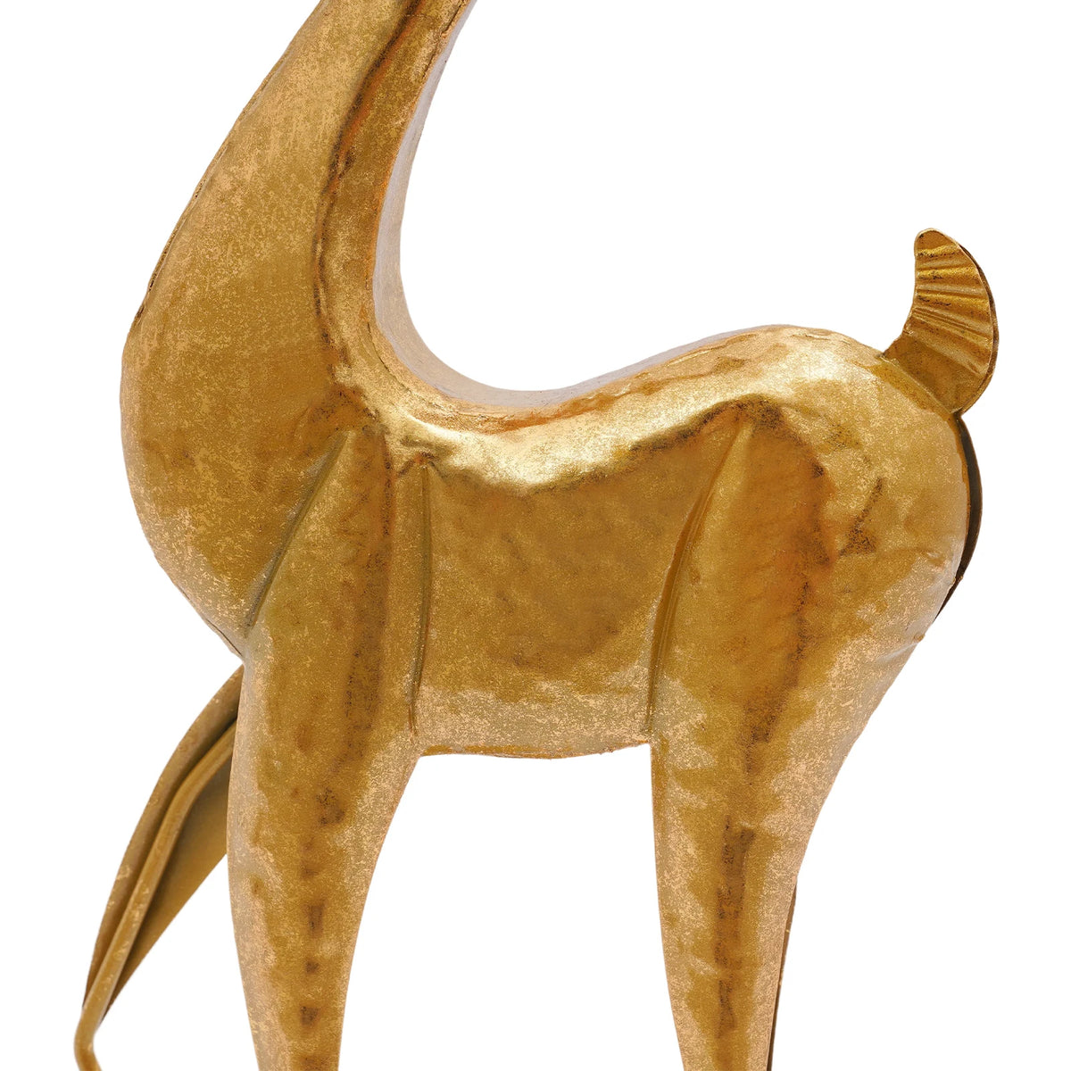 Retro Gold Metal Deer Statue Reindeer Figurine Indoor Holiday Decor